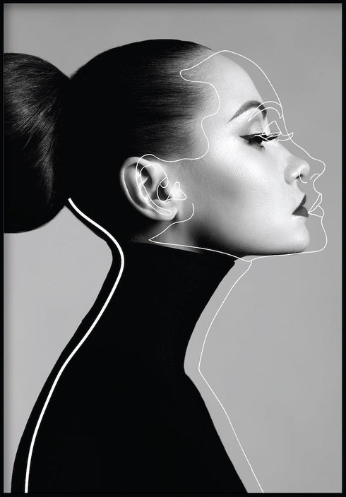 Frauenprofil-Portrait-Poster